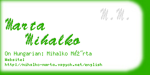 marta mihalko business card